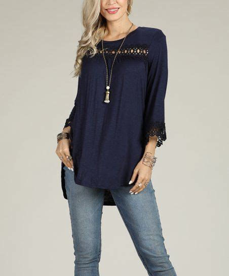 Suzanne Betro Navy Lace Accent Tunic Women Plus Zulily Navy