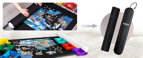 Becko Us Piece Puzzle Mat Roll Up With Colored Sorting Trays