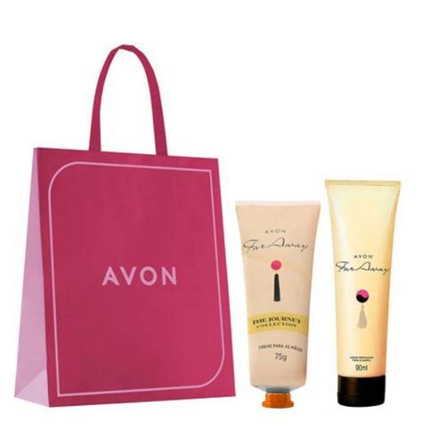 Kit presente Far Away Corpo Avon creme para mãos 75g loção corporal