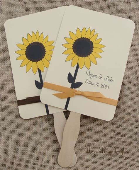 Personalized Fans For Weddings Wedding Fans Sunflower Wedding Fans