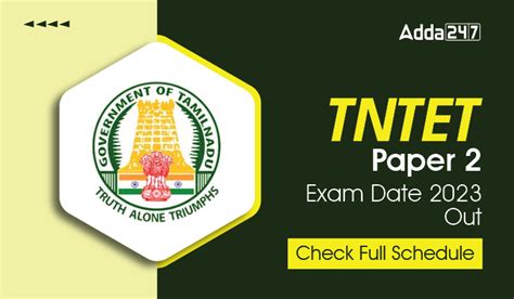 Tntet Paper Exam Date Out Check Full Schedule