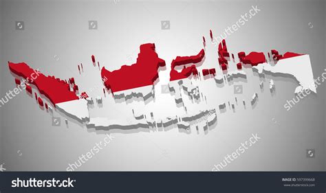 Indonesia Map Flag Stock Vector (Royalty Free) 597399668 | Shutterstock