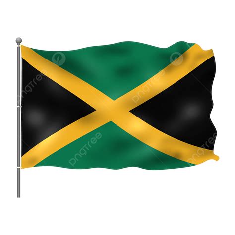 Bandeira Da Jamaica Tremula Um Mastro Png Jamaica Reggae