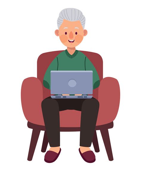 Old Man In Sofa Vector Art At Vecteezy