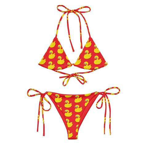 Rubber Duck Bikini Rubber Duckie Duck Clothing Duck Swimsuit Red Bikini Duck Clothing