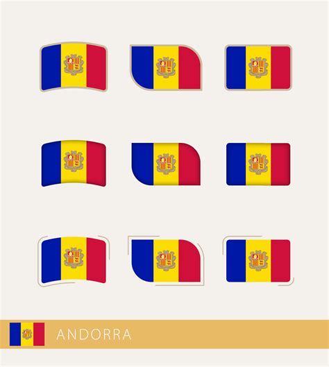 Banderas Vectoriales De Andorra Colección De Banderas De Andorra