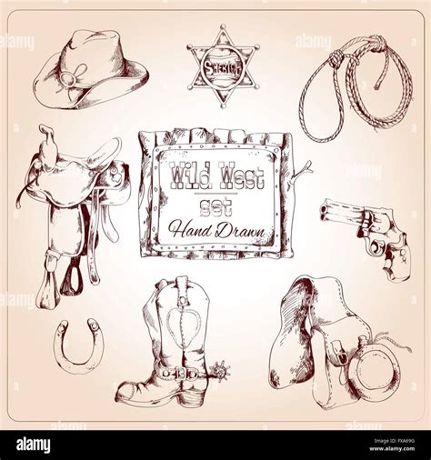 Wild West Set Stock Vector Image And Art Alamy