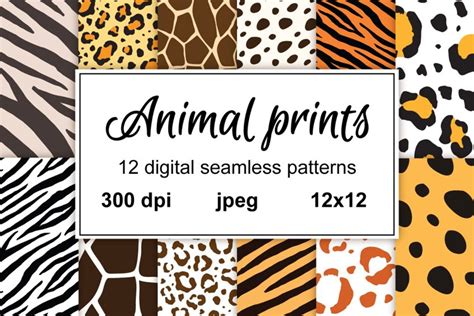 Wild Animals Prints Set