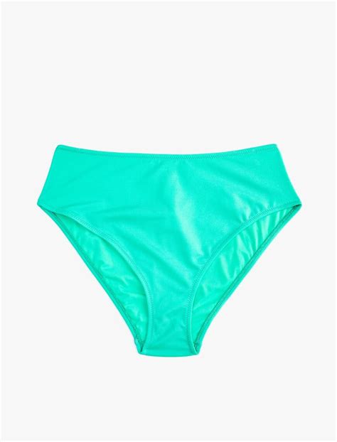 Yeşil Kadın Yüksek Bel Bikini Alt Basic SAK BM Koton