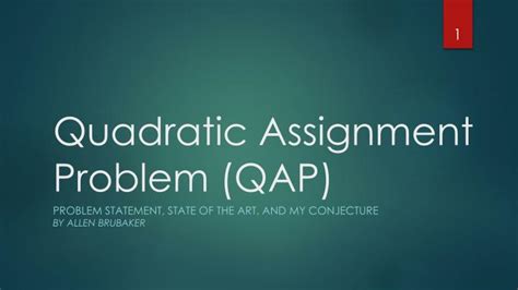 Ppt Quadratic Assignment Problem Qap Powerpoint Presentation Free