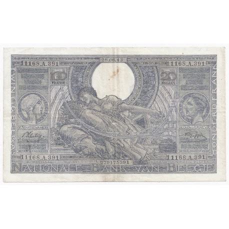 BELGIQUE PICK 112 100 FRANCS 20 BELGAS 28 06 1943