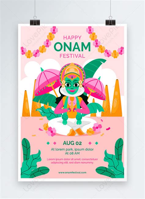 Pink Happy Onam Festival Poster Template Imagepicture Free Download