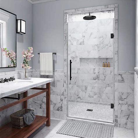 Aston Kinkade 34 75 35 25 In W X 72 In H Frameless Hinged Shower