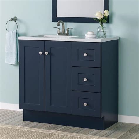 Reviews For Glacier Bay Bannister 37 In Single Sink Deep Blue Bath