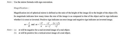 Note Use The Mirror Formula With Sign Convention Magnification Magnif