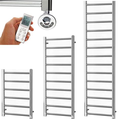 Alpine Modern Chrome Thermostatic Electric Towel Rail With Timer