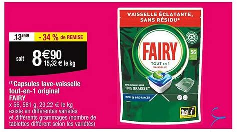 Promo Capsules Lave Vaisselle Tout En Original Fairy Chez Cora