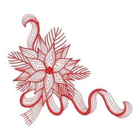 Redwork Poinsettia Machine Embroidery Design Embroidery Library At