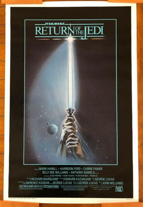 Original Star Wars Return Of The Jedi Movie Poster Style A Rolled Pre