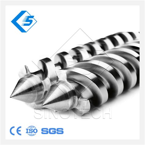 Deep Exhaust Sino Tech Plastic Extruder PVC Bimetallic Conical Screw