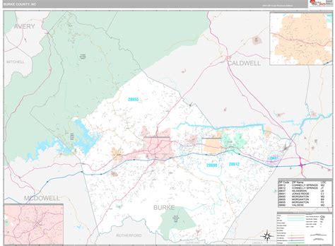 burke county nc wall map premium style  marketmaps