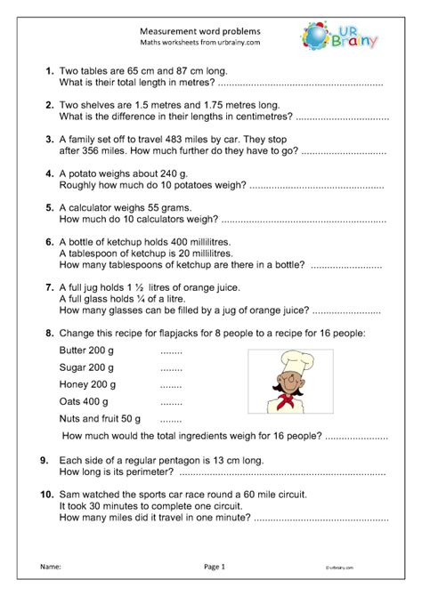 Measurement Word Problems Measuring And Time Worksheets For Year Worksheets Library