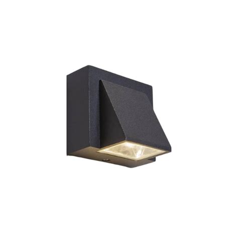 Aplique Led Simple Exterior Ip W K Negro Modelo Kapelle