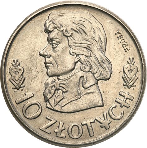 PRL PRÓBA Nikiel 10 złotych 1960 Kościuszko archiwum niemczyk pl