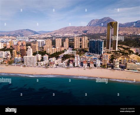 Beach And City Benidorm Stock Photo Alamy