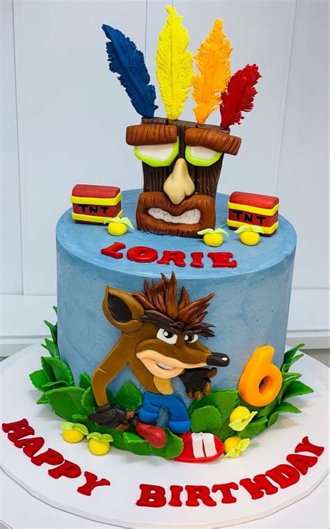 Crash Bandicoot Birthday Cake Cake Crash Bandicoot Bakery Logo Design