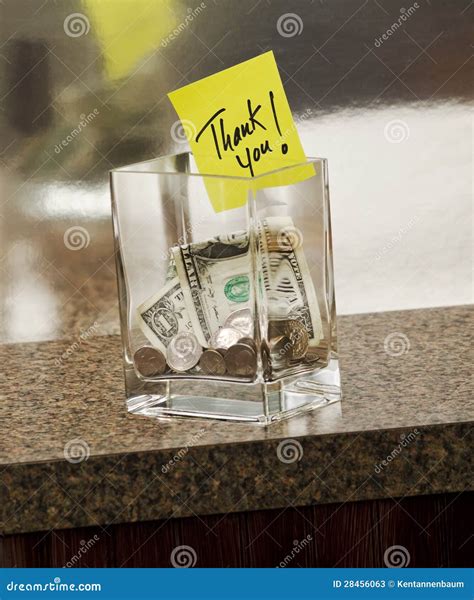 Tip Jar With Thank You Note Stock Photos - Image: 28456063