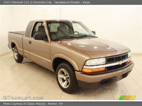 Sandalwood Metallic 2003 Chevrolet S10 Ls Extended Cab Beige Interior