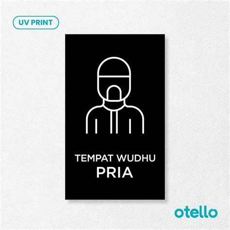 Jual Otello Tempat Wudhu Pria Sign Board Acrylic Print Rambu Label