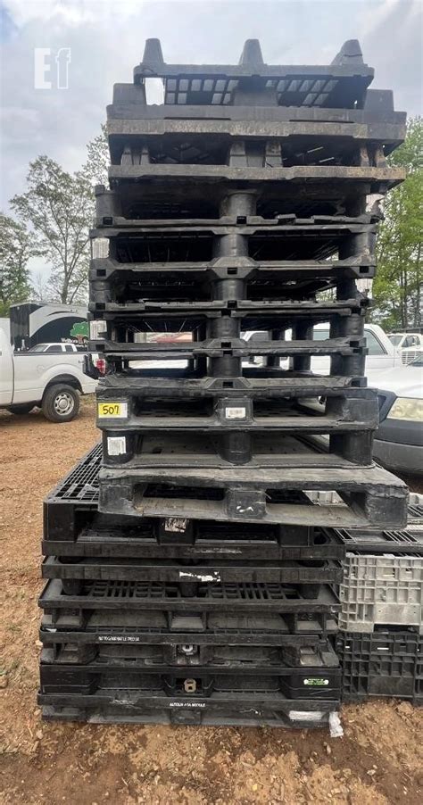 Stack Of Steel Enforced Pallets Auctions Equipmentfacts