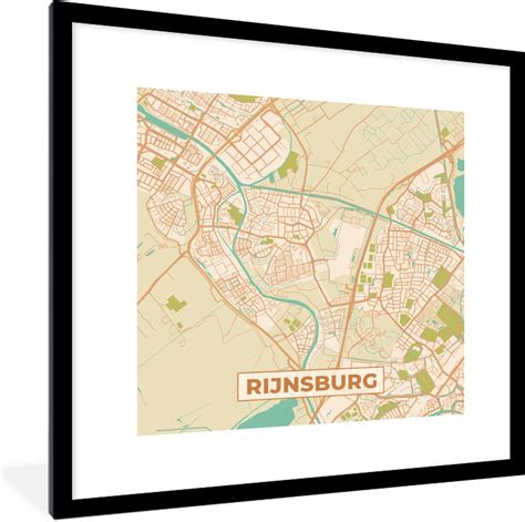 Fotolijst Incl Poster Rijnsburg Kaart Plattegrond Stadskaart