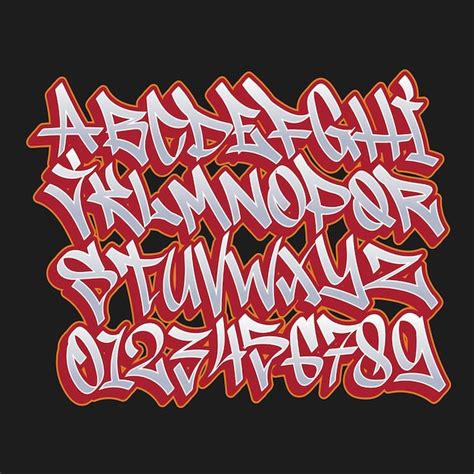 Alfabeto Graffiti Estilo Fuente Vector Vector Premium