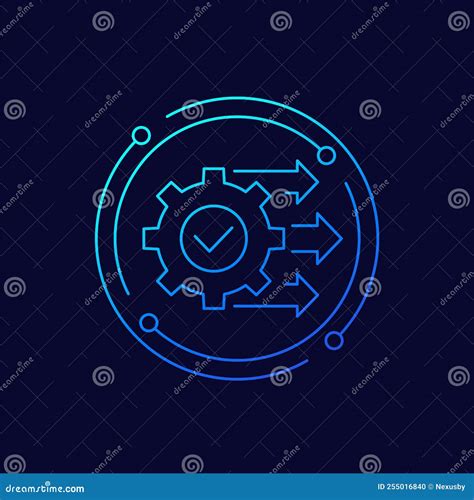 Process Or Operation Line Icon Stock Vector Illustration Of Effective