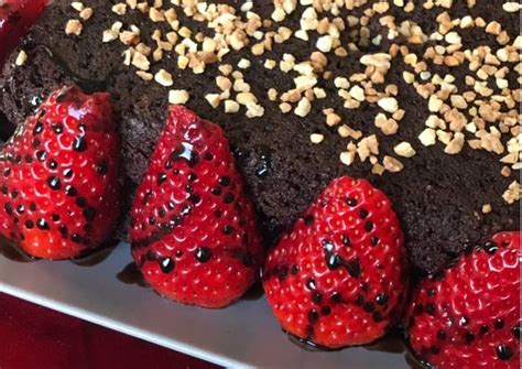 Pastel De Chocolate Y Mermelada De Arándanos Con Fresones 🍓 Receta De