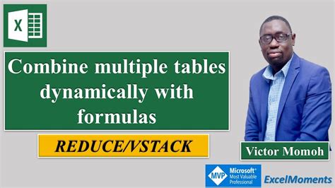 Reduce Function In Excel To Stack Tables With Vstack Youtube