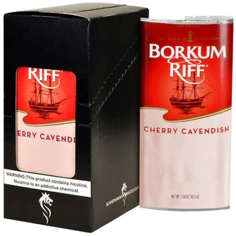 Borkum Riff Pipe Tobacco Cherry Cavendish Box Of Five Pouches