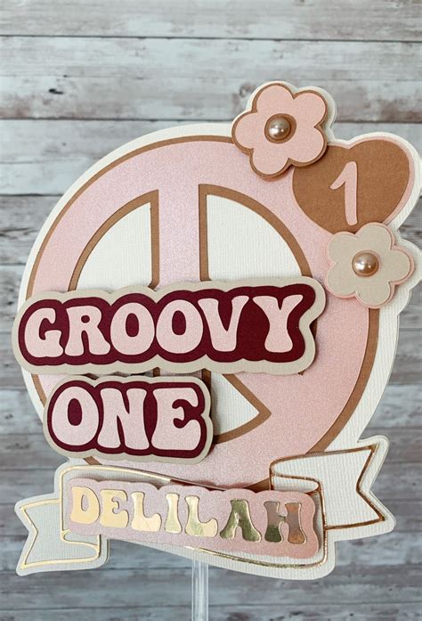 Groovy One Cake Topper One Groovy Baby Birthday Retro 1st Etsy