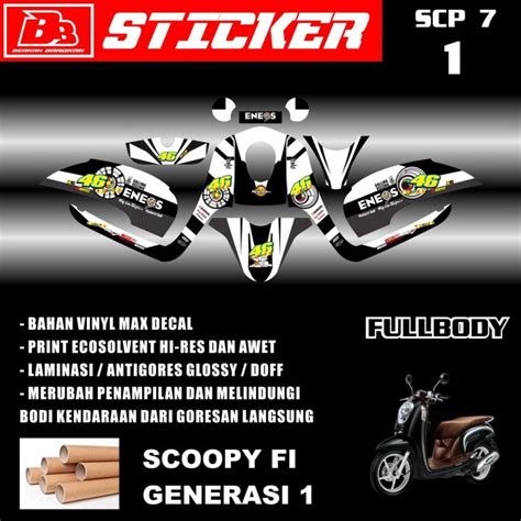 Decal Scoopy Bisa Hologram Full Body Full Blok Dekal Sticker Scoopy Fi