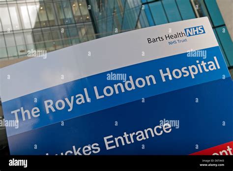 Sign outside The Royal London Hospital, Barts Health NHS Trust, London, UK Stock Photo - Alamy