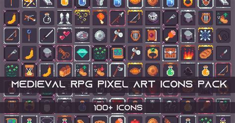 Medieval Rpg Pixel Art Icons Pack 2d Icons Unity Asset Store