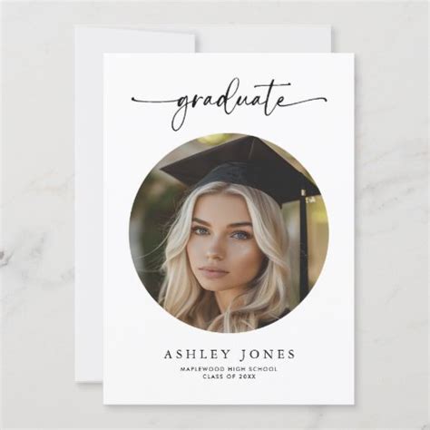 Modern Script Graduate 4 Photo Collage Graduation Invitation Zazzle