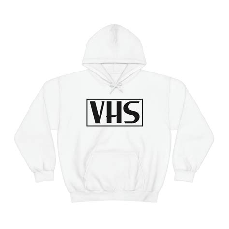 Vhs Logo Hoodie Vintage Retro Old School Classic 80s Unisex Heavy