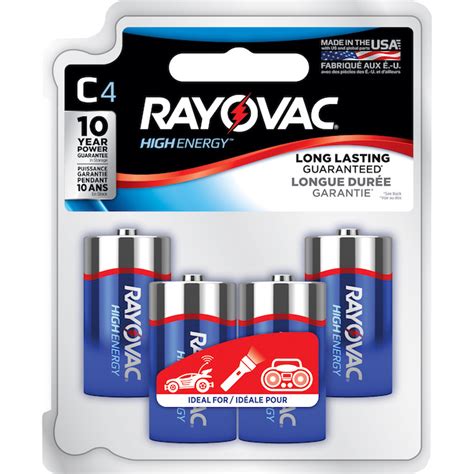 Rayovac High Energy Alkaline AA Batteries 4 Pack C RONA