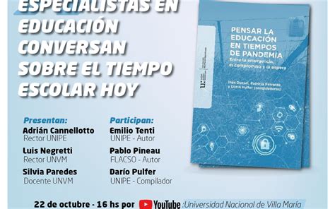 Pandemia Presentan libro sobre educación UNVM