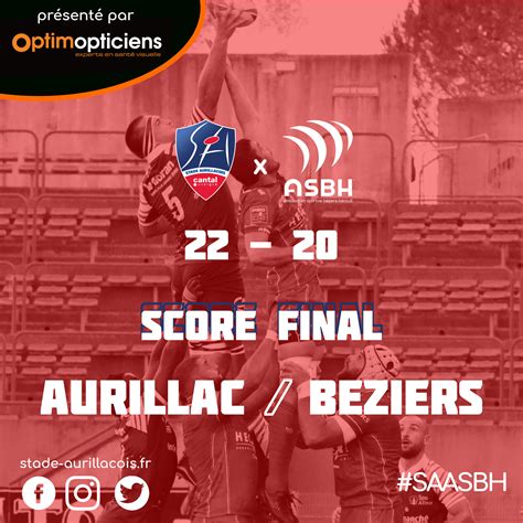 Victoire Daurillac Face B Ziers Stade Aurillacois Cantal Auvergne