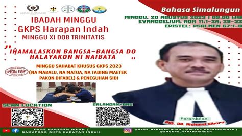 Live Ibadah Minggu Xi Dob Trinitatis Gkps Hi 20 Agustus 2023 Pdt